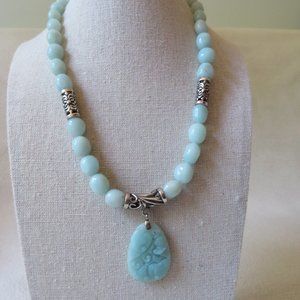 Blue Amazonite Pendant Necklace